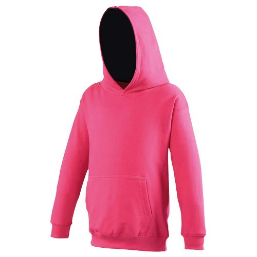 Awdis Just Hoods Kids Varsity Hoodie Hot Pink/French Navy